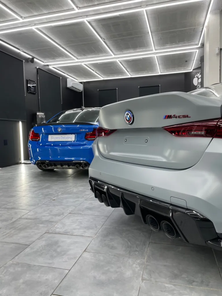 Detailing et pose d'un traitement céramique GTECHNIQ sur une BMW M2 CS à Monaco dans les Alpes-Maritimes