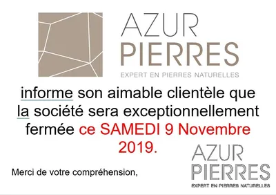 fermeture exceptionnelle ce samedi 9 Novembre 2019 