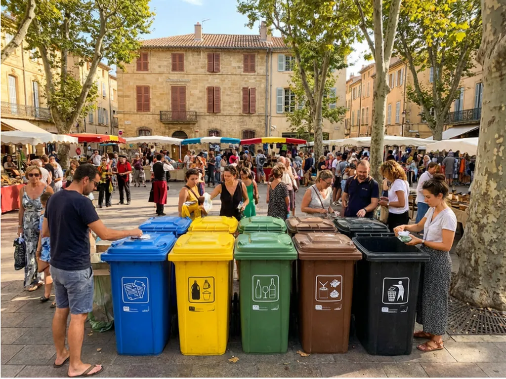 organisation du tri selectif et collecte des dechets pour fête de ville Aix en Provence
