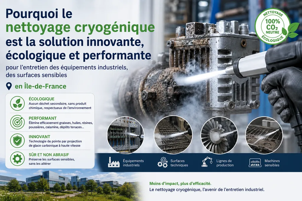 Pourquoi le nettoyage cryogénique est la solution innovante, écologique et performante pour l'entretien des équipements industriels, des surfaces sensibles à Villebon sur yvette en essonne