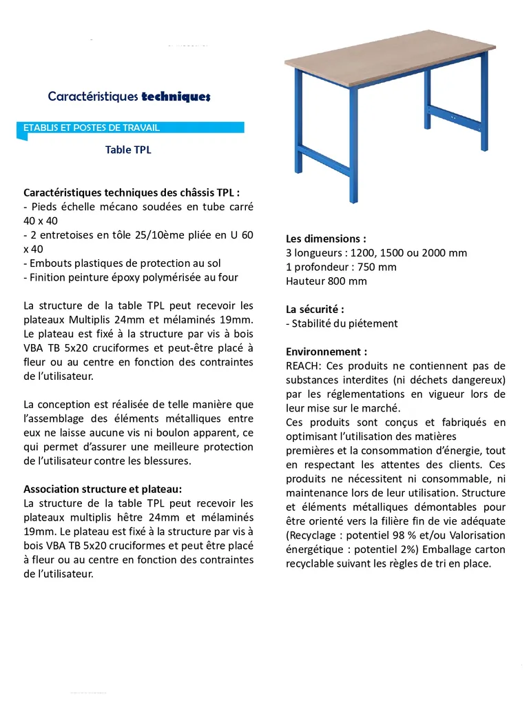 Tables de travail Page 2