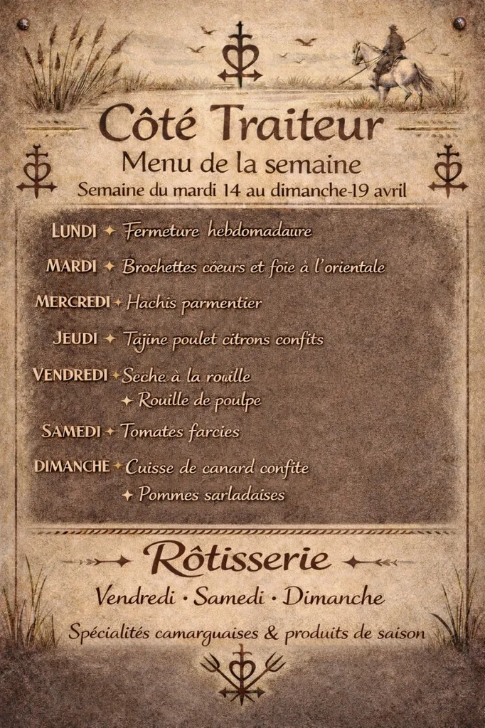 Menu de la semaine