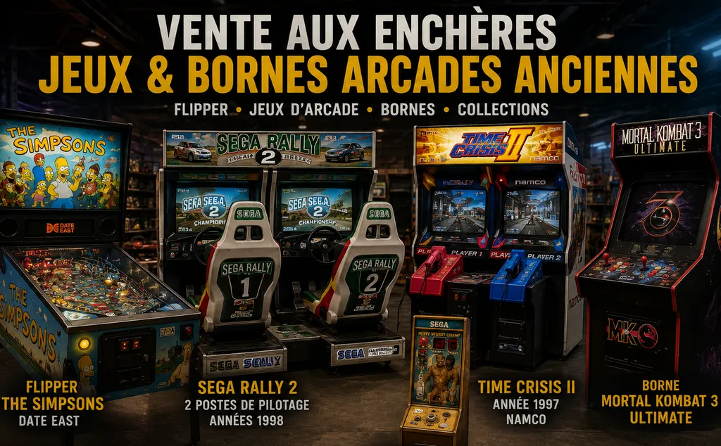 VENTE AUX ENCHÈRES – JEUX & BORNES D’ARCADE ANCIENNES