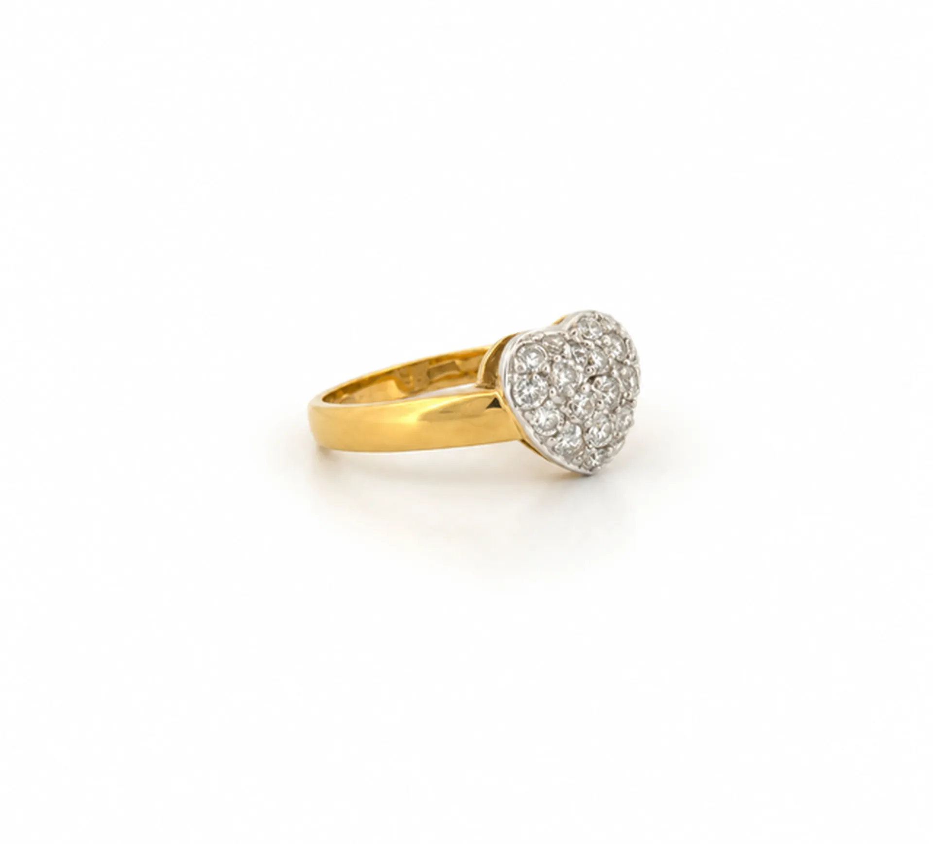 Bague en or jaune et or blanc pavée de diamants Bassin d’Arcachon
