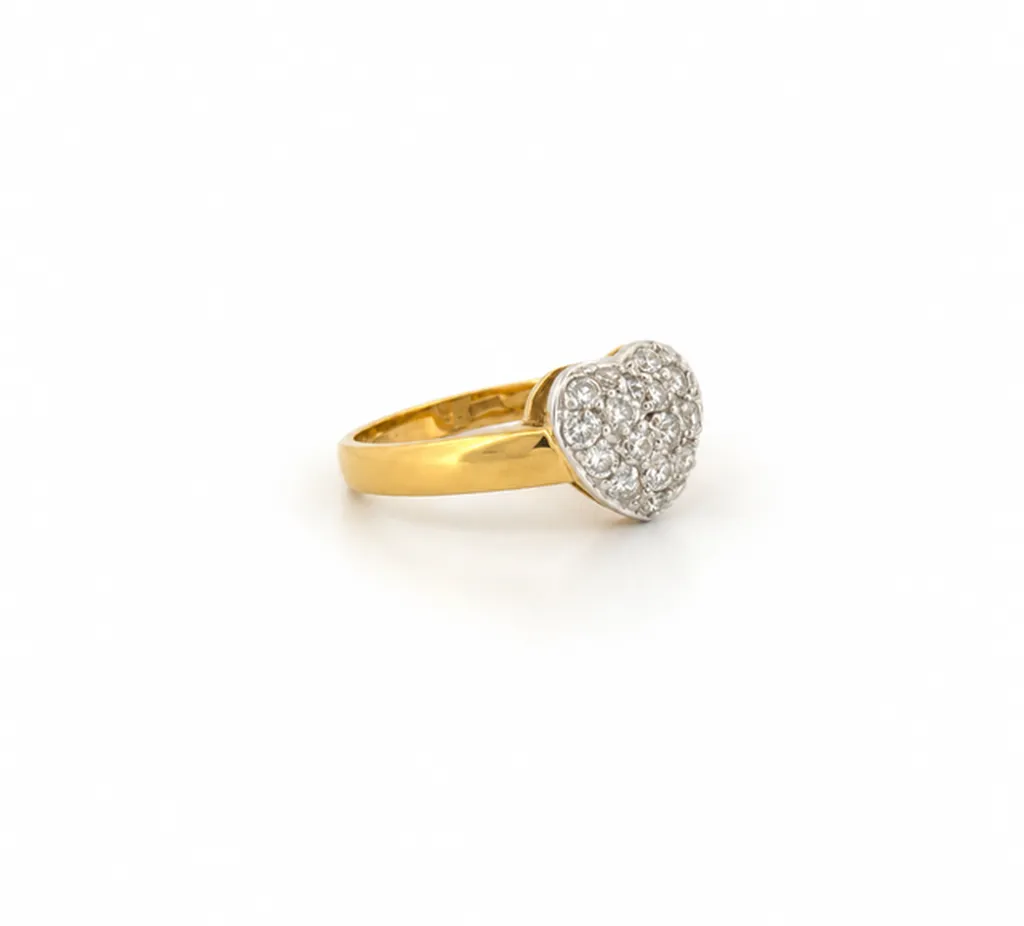 Bague en or jaune et or blanc pavée de diamants Bassin d’Arcachon