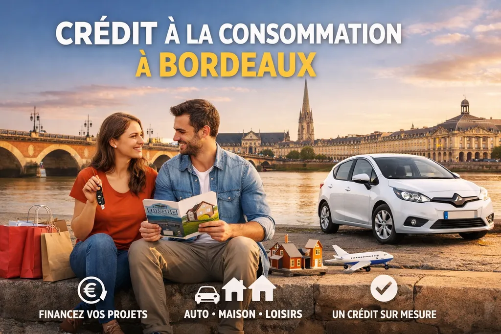 Crédit à la Consommation à Bordeaux : jusqu'à 150 000 €, taux dès 3 %, fonds en 8 jours