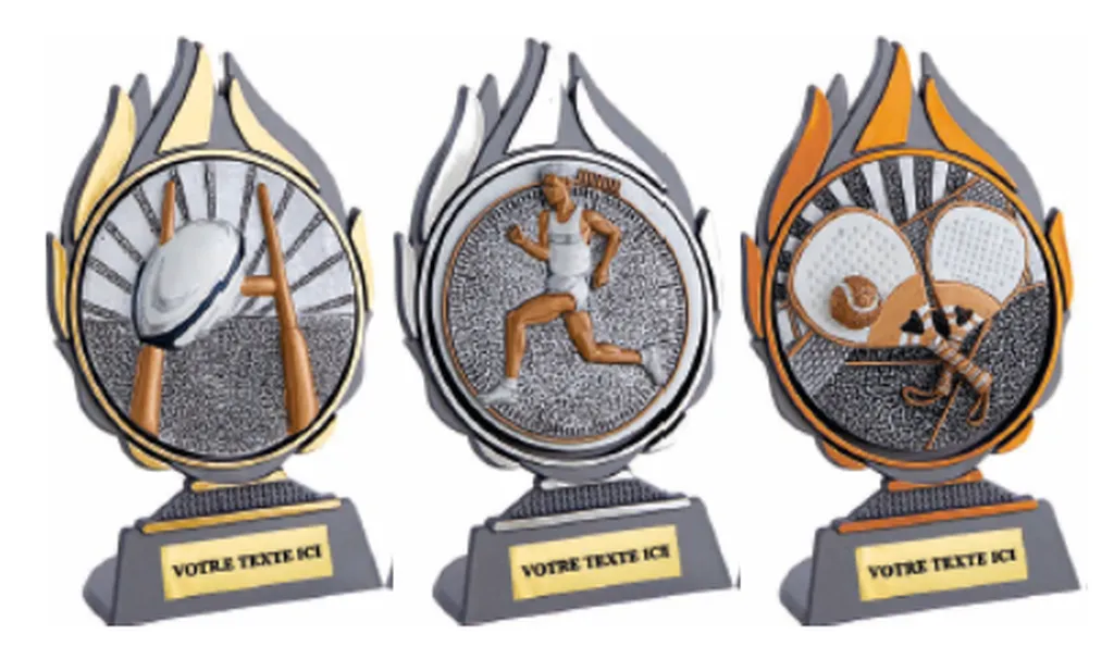 TROPHEE DISCIPLINE AU CHOIX FINITION ORr - Argent - Bronze - HAUTEUR 13CM