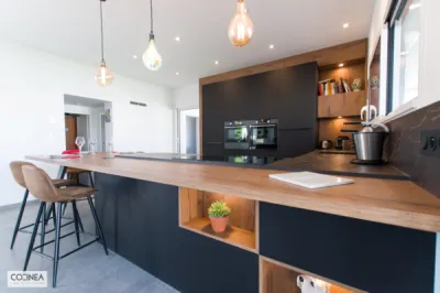 Aménagement d'une Cuisine Sur Mesure Armony Noir Mat & Dekton Laurent à Blagnac 31700