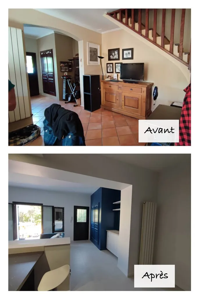 Architecture d'intérieur et aménagement extérieur à Éguilles : Conception de l'agencement pour une rénovation de maison incluant piscine et façade