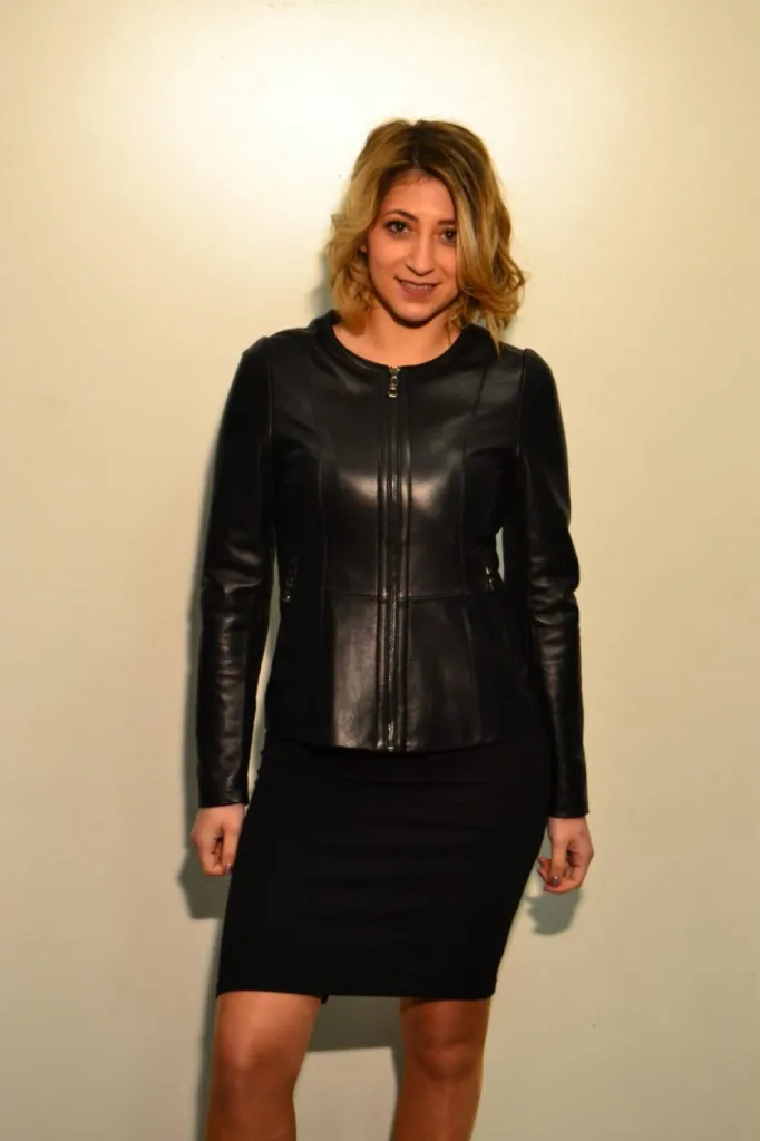 blouson cuir noir Giovanni femme