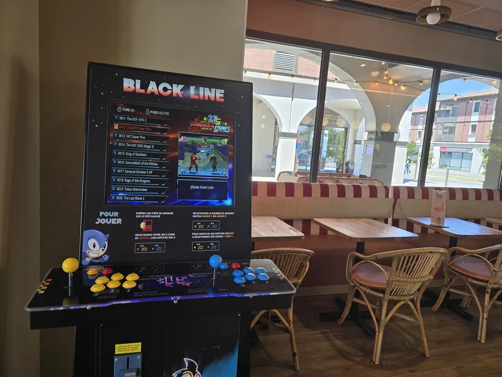 Borne d'arcade dans un bistrot à Plaisance du touch