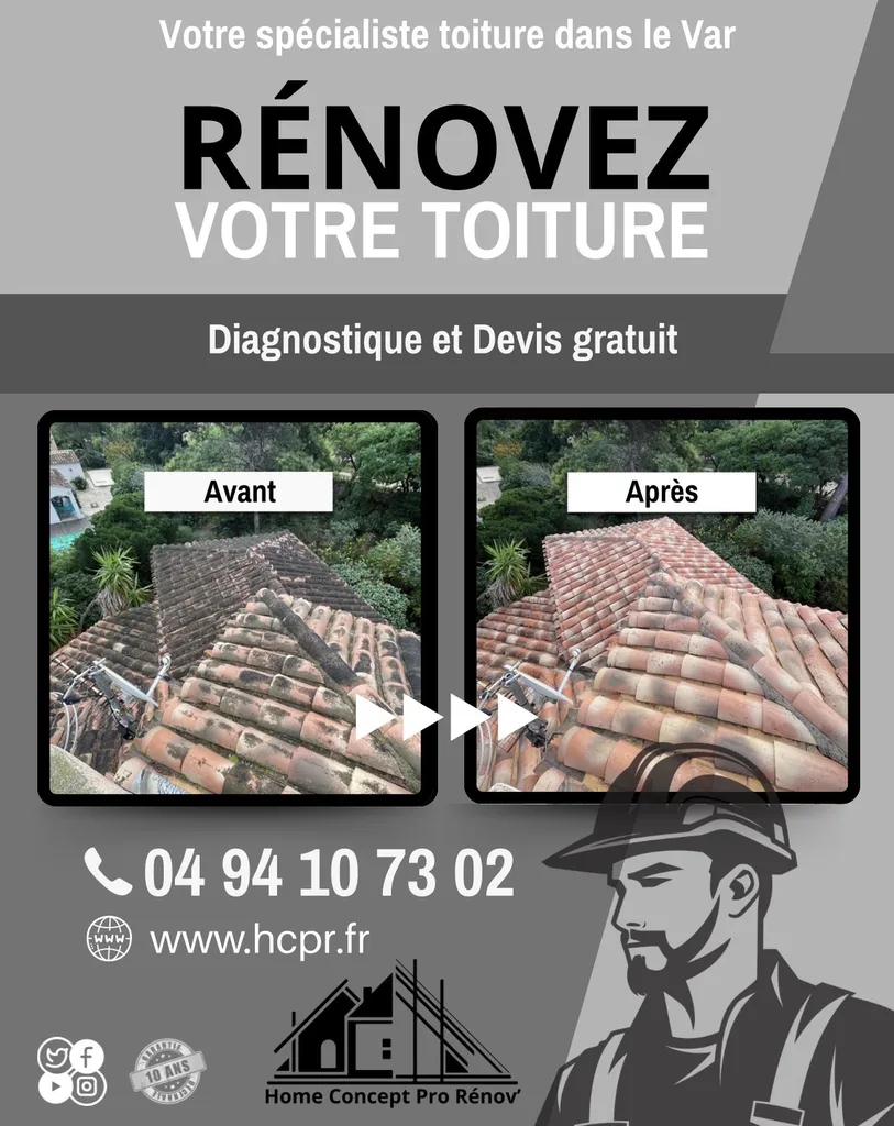 Entreprise de rénovation de toiture à La Seyne-sur-Mer : charpente, façade, isolation, ventilation avec garantie décennale chez Home Concept Pro Rénov'