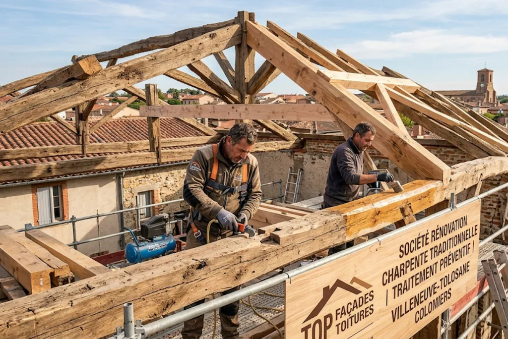 Société rénovation de charpente traditionnelle traitement préventif à Colomiers