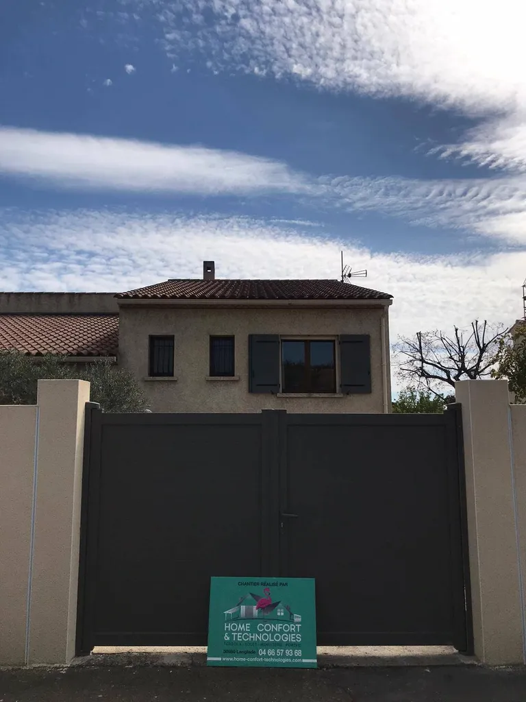 Installation d'un Portail à battant automatisé près de Montplellier dans l'Hérault