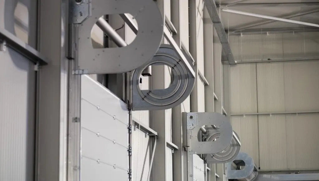 porte sectionnelle spirale pour local industriel