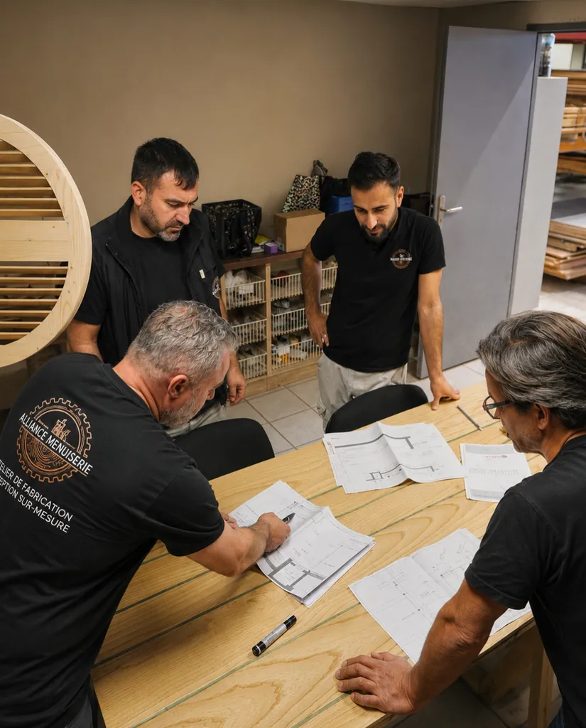 Fabrication et agencement sur-mesure de mobilier en bois massif près de Martigues