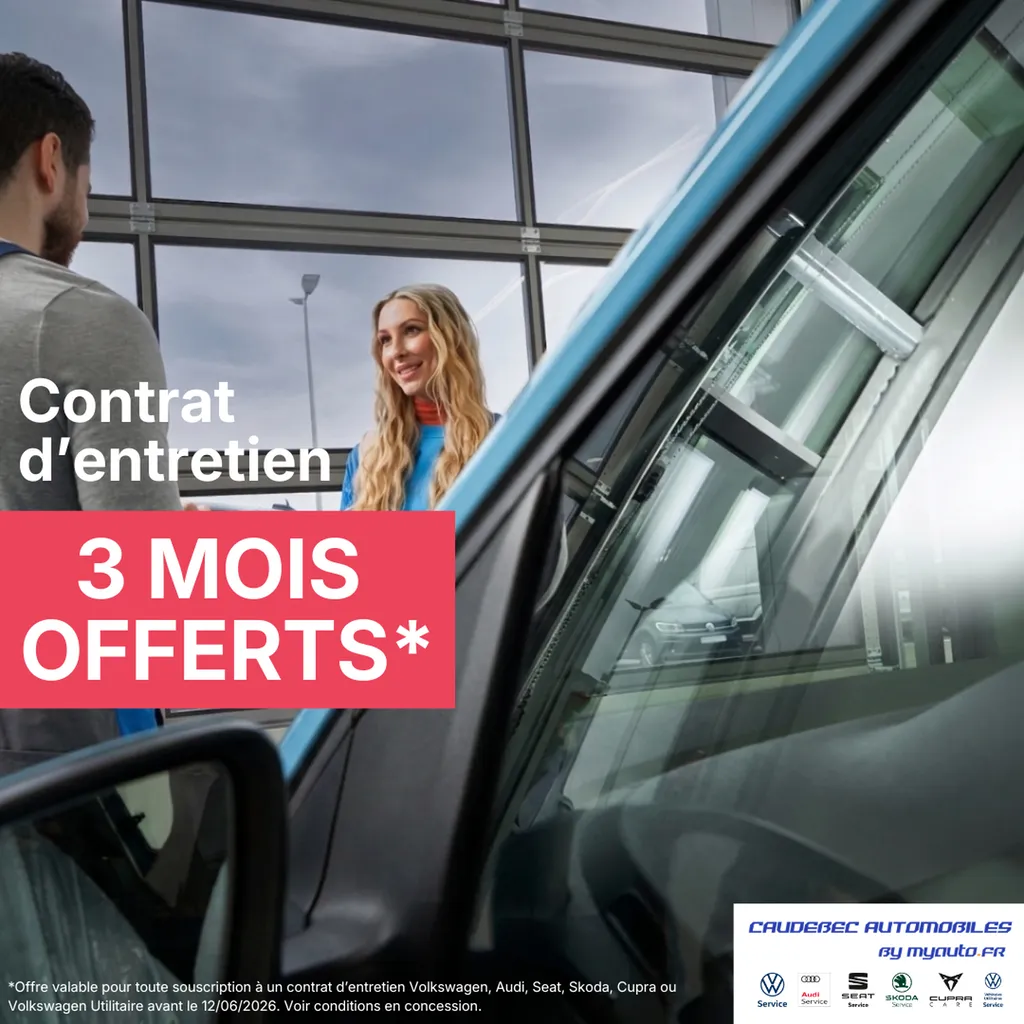 3 mois offerts pour la souscription d'un contrat d'entretien Volkswagen Audi Seat Skoda Cupra à La Frénaye