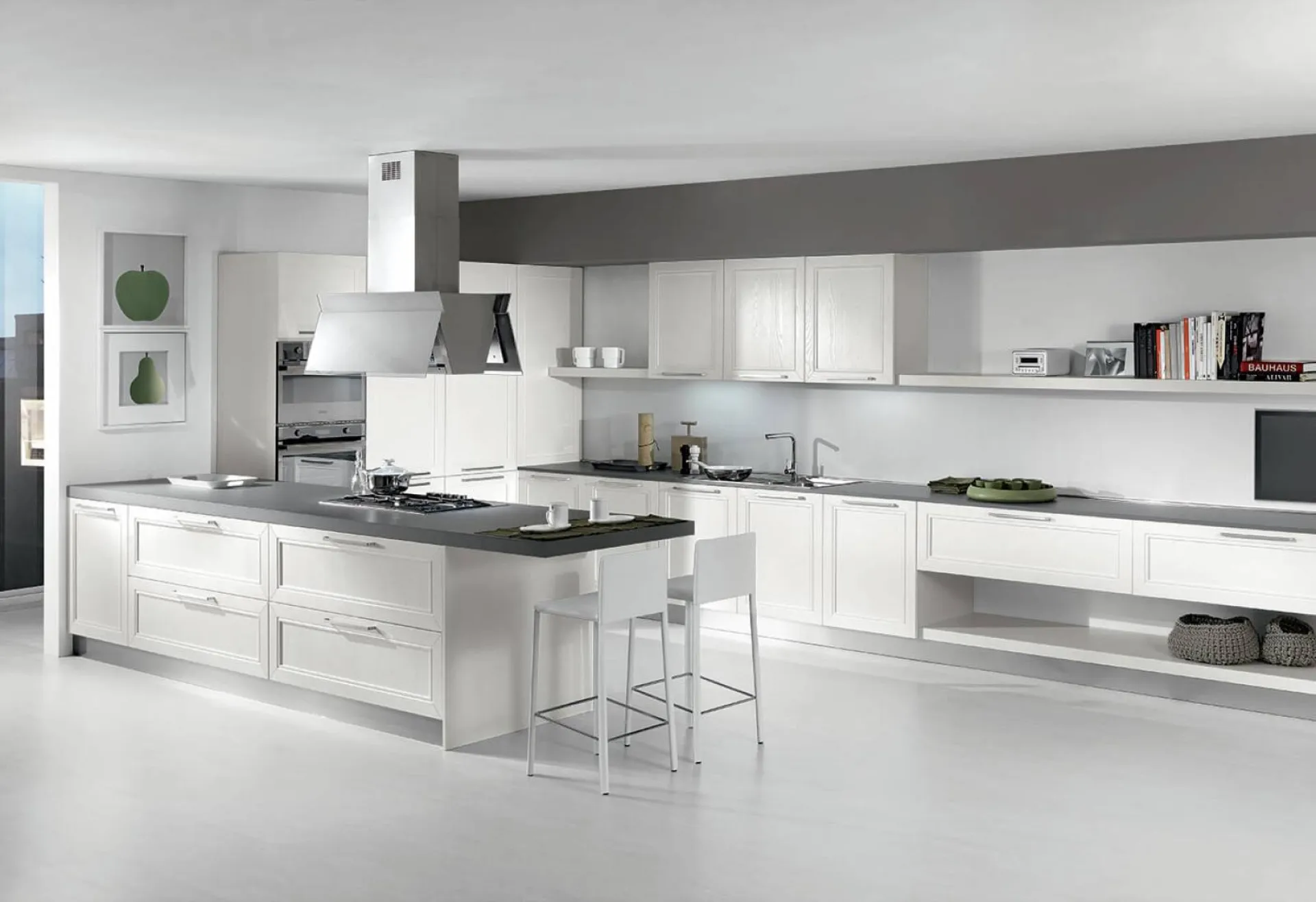 Exemple d'agencement et design du modèle de cuisine ITACA de chez ARREDO3 à l'achat à Bandol dans le 83