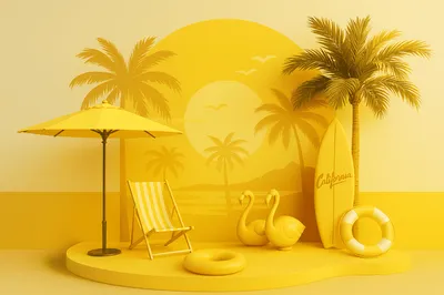 Création Décor événementiel pro Eté Californien Summer insta boxes 4 saisons by Pictiz