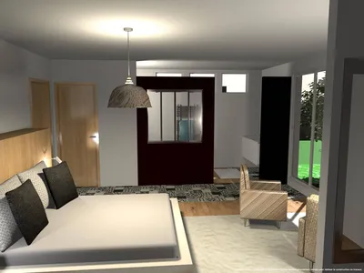 architecte d'intérieur aix-en-provence 13540 conception étude et projection d'une suite parentale avec salle de bain et dressing