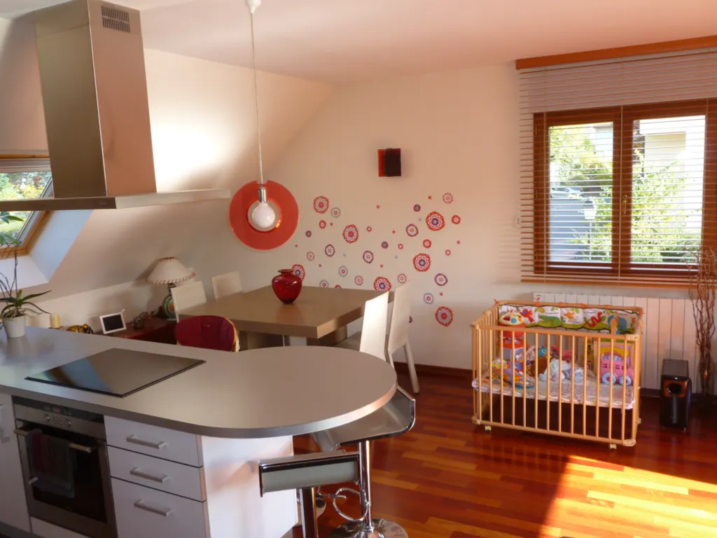 T4 duplex avec une grande pièce à vivre et une cuisine entièrement équipée, un produit rare au coeur du village de Menthon-Saint-Bernard