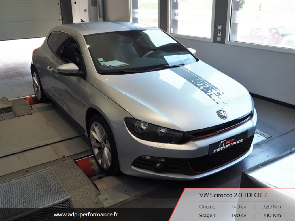 Reprogrammation moteur Aubagne - VW Scirocco 2.0 TDI CR 140 - ADP Performance