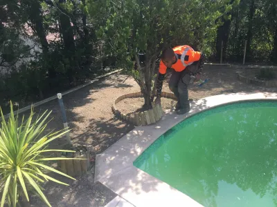 Réaménagement d'un jardin et d'un tour de piscine sur Villeneuve Lez Avignon