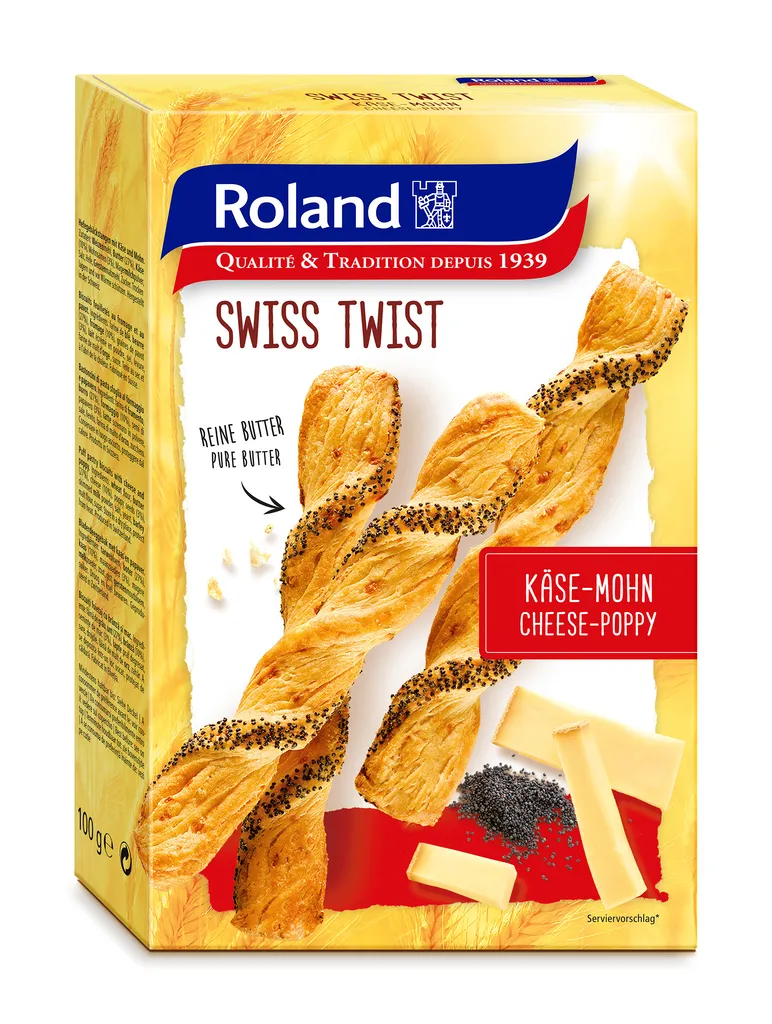 Feuilleté torsadé au fromage-pavot 100g - P001