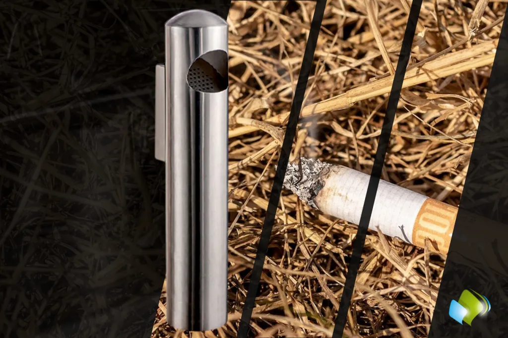 CENDRIER MURAL EXTERIEUR EN INOX 5L