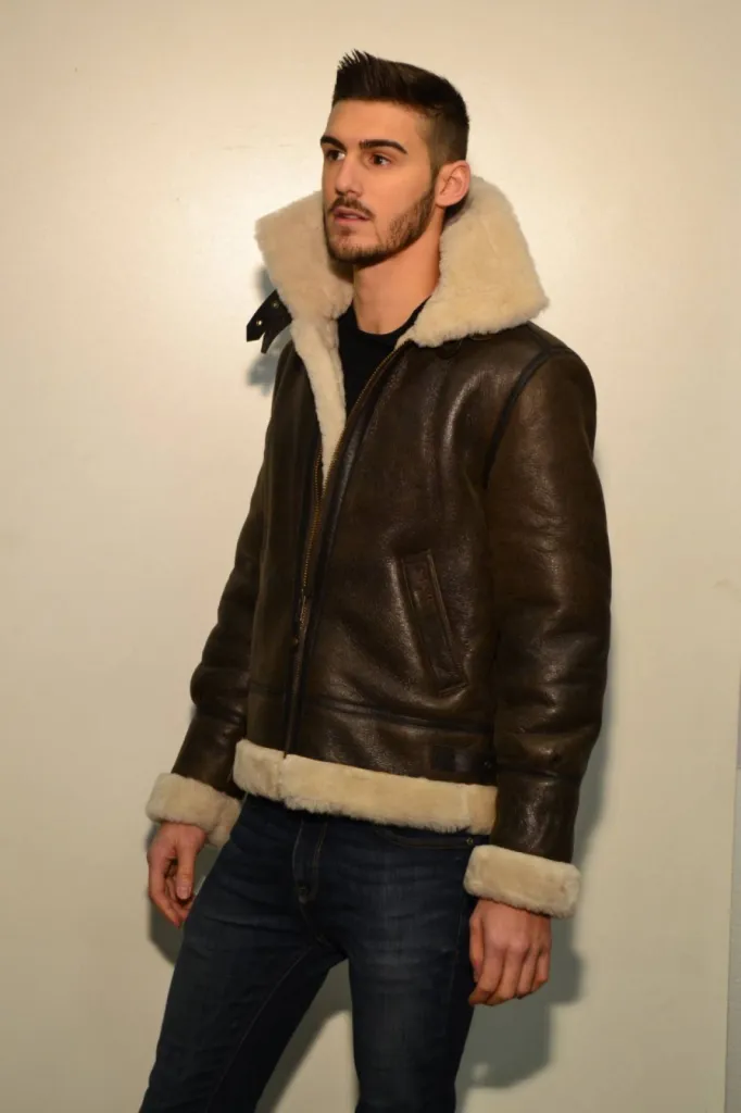 bombardier marron Schott homme