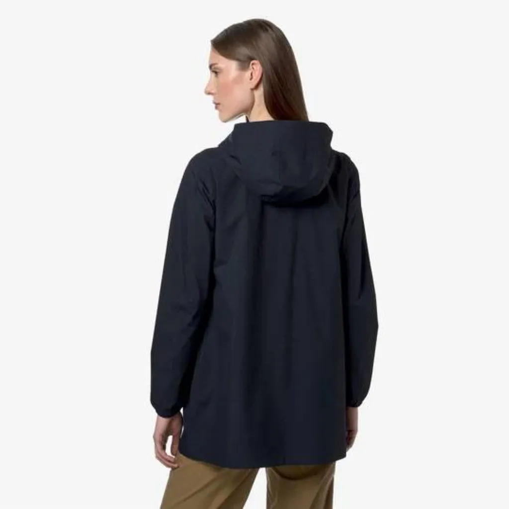 Imperméable mi-long Sophie Stretch Dot Blue Depth K.Way de dos – Urban Chic à Dieppe