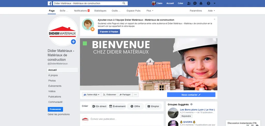 Suivez les promos, soldes et actualité Rhône Alpes / Drôme Valence DIDIER MATERIAUX FACEBOOK