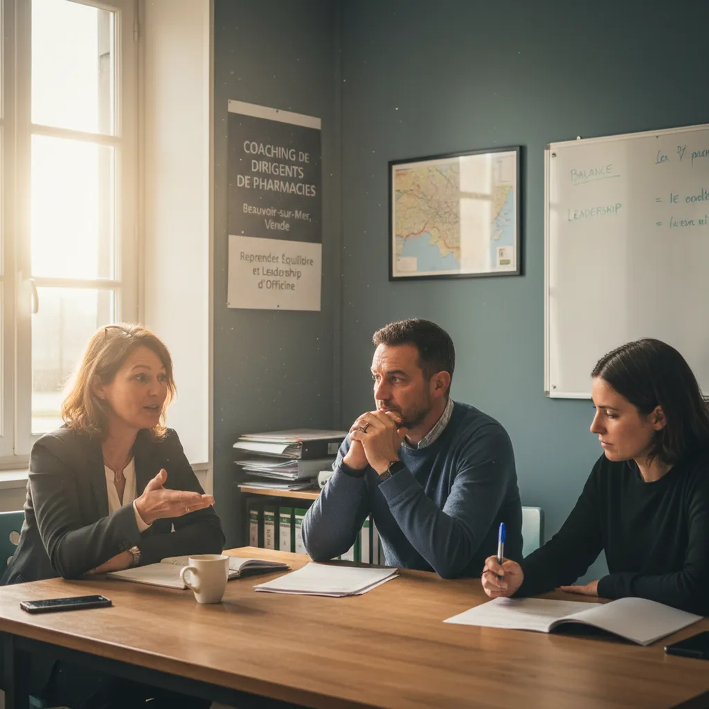Coach pour dirigeants de pharmacies à Beauvoir-sur-Mer, près de Challans, en Vendée :  Reprendre équilibre et leadership d’officine
