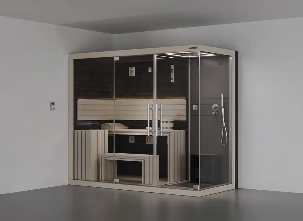 Douche sauna hammam Sasha-Mi : compacte et haut de gamme signée Jacuzzi®