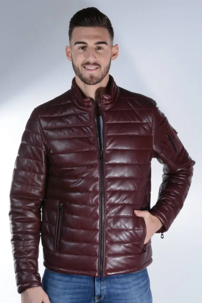 blouson doudoune cuir homme