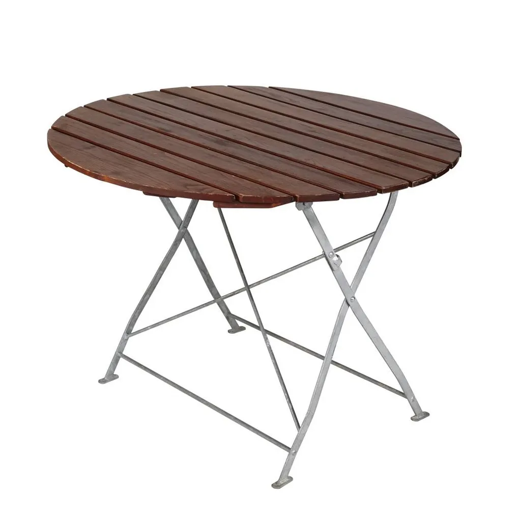 Location de table ronde en teck pour jardin à Lyon