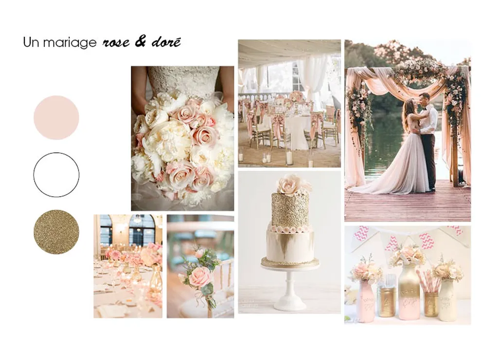 Mariage rose et doré Bordeaux