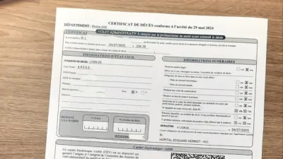 Pompes funèbres Pinault Miribel certificat médical de décès établi par le médecin 