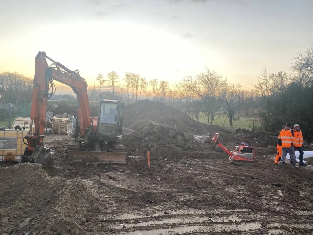 Terrassement d'une terrasse à Geispolsheim, près de Blaesheim