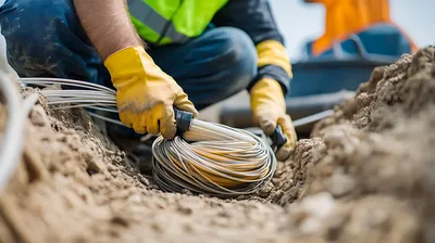 Liaison fibre entre maison et dépendances sur le Bassin d'Arcachon