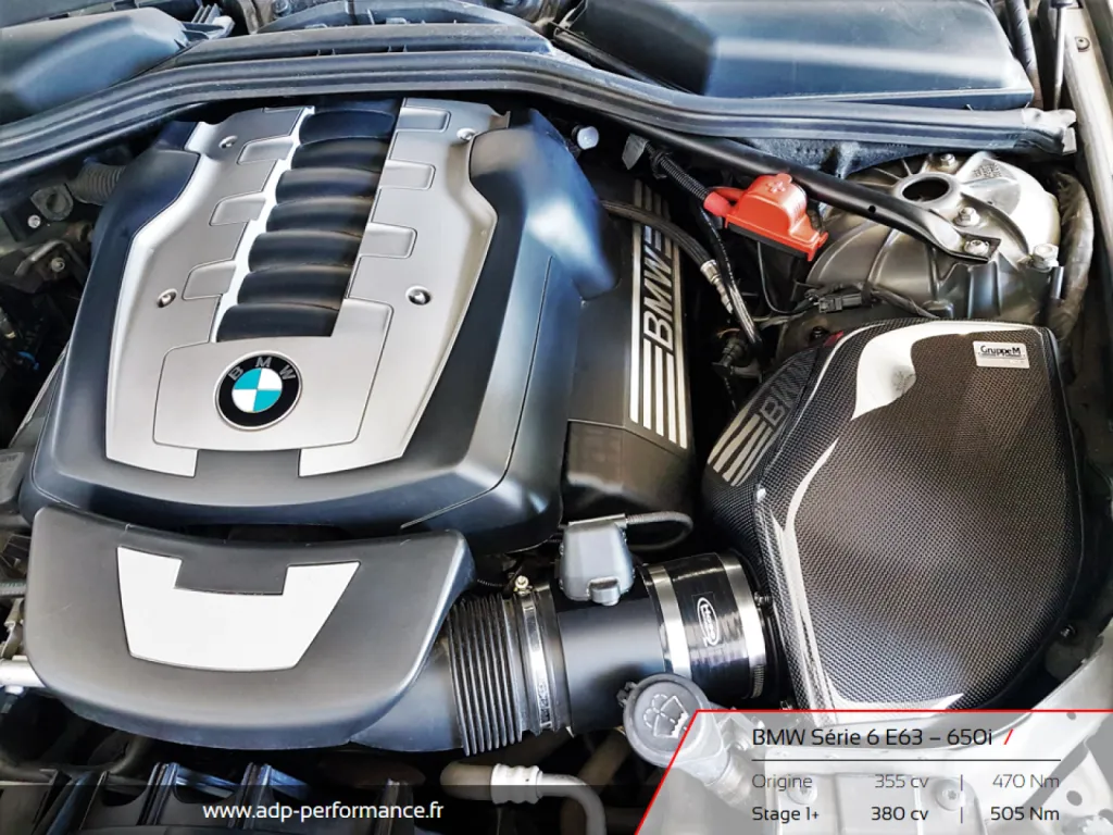 Reprogrammation moteur Nimes - Admission Gruppe M - BMW E63 650i ADP Performance
