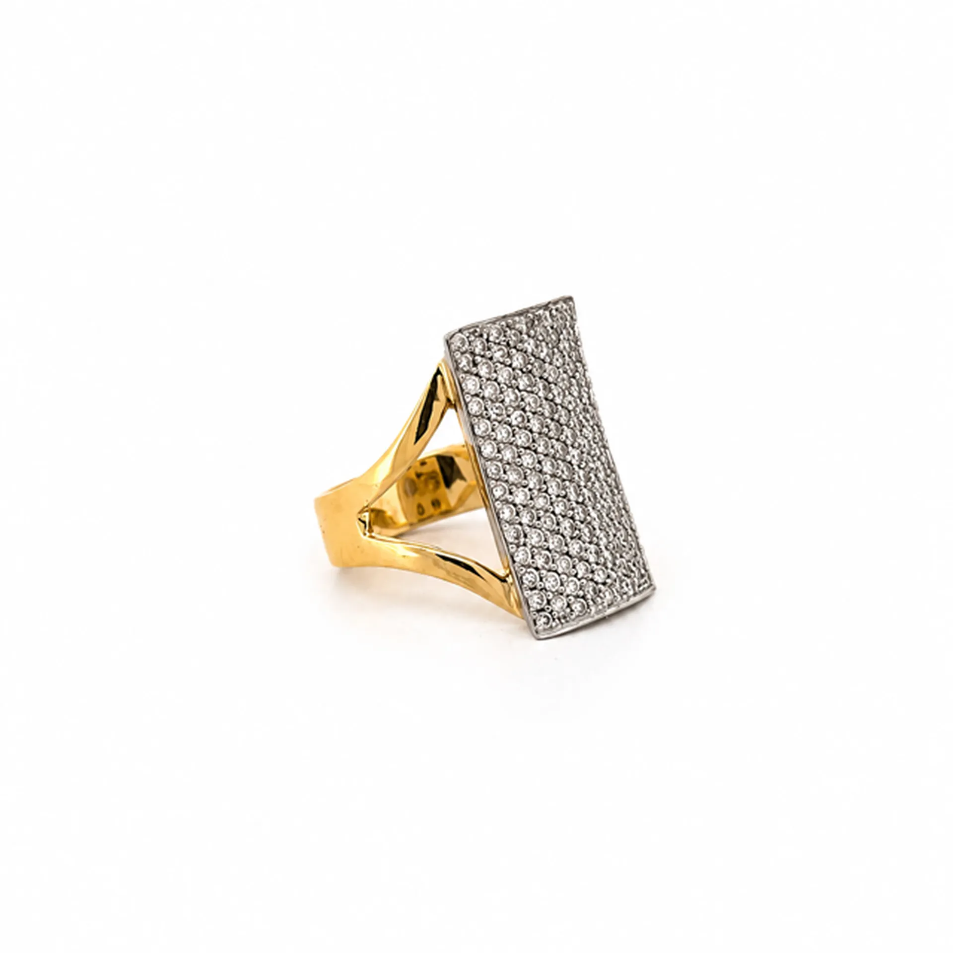 Bague joaillerie forme pagode en or 18 carats et diamants brillants – Dépôt et vente bijoux à Arcachon proche Bordeaux