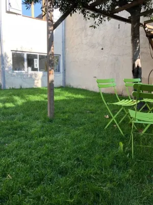 Petit jardin avec mise en place d'une pelouse en rouleau sur Avignon
