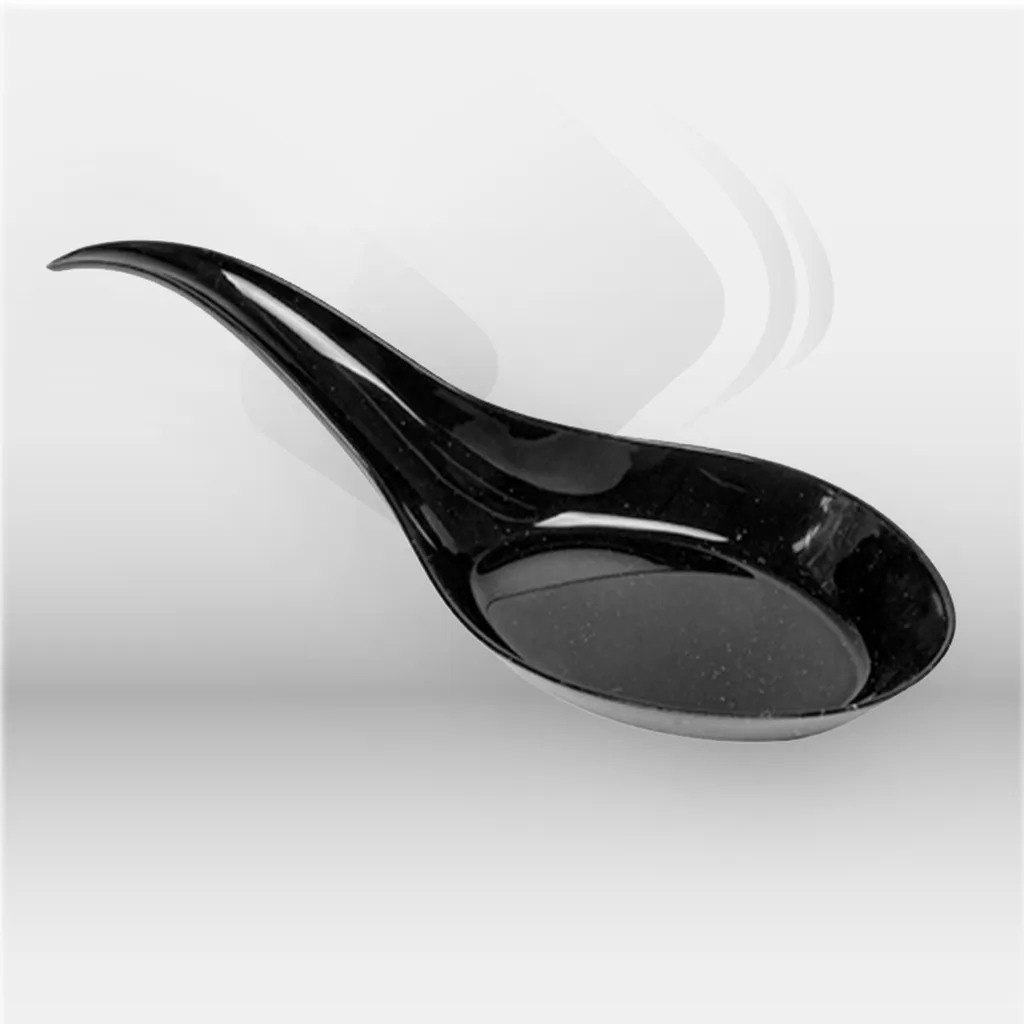 Cuillères de dégustation noires Garcia de Pou pour restauration professionnelle, idéales pour mises en bouche, buffets et événements, offrant une solution élégante, hygiénique et pratique pour le service des préparations culinaires en portions individuell