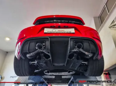 Montage échappement JCR en Titane Porsche Boxster 718 Spyder 4.0 | ADP Performance Cannes