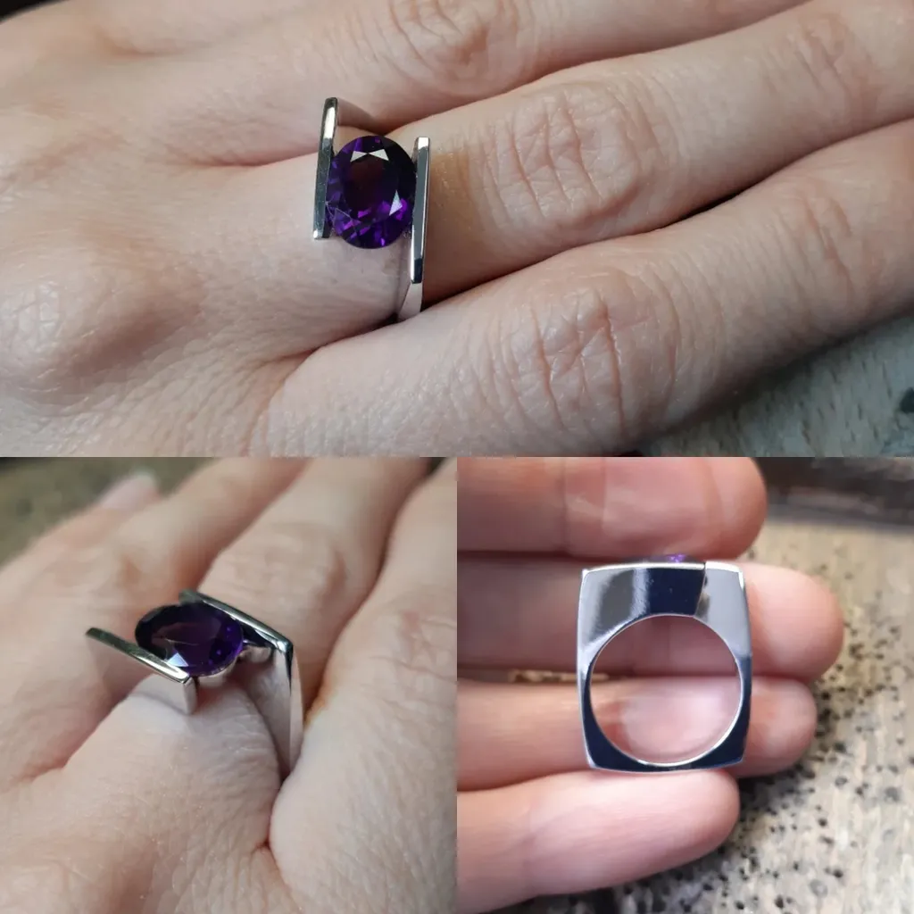 joaillier bijoutier à bordeaux pour création d'une bague en or avec améthyste
