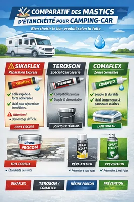 Comparatif des meilleurs mastics d’étanchéité pour camping‑car, idéal pour prévenir les infiltrations en Dordogne et Charente