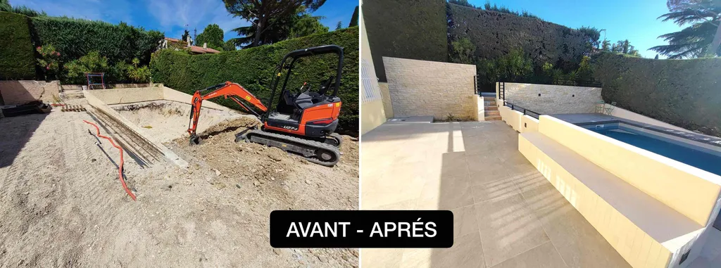 AVANT APRÉS allauch piscine par payagiste DPLG