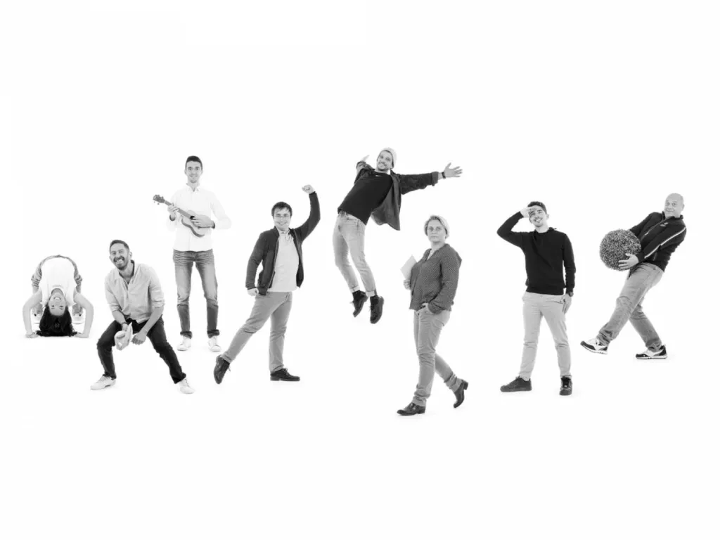photographe à Lyon pour portraits corporate du groupe ou de l'équipe en noir et blanc