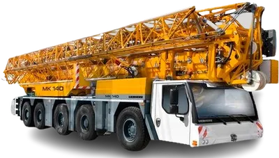 Liebherr MK 140 : grue taxi 94 mètres pour ravalement de façade en Île-de-France